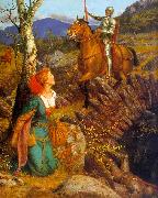 Arthur Hughes Gareth Helps Lyonors and Overthrows the Red Knight USA oil painting artist